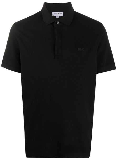Logo patch polo shirt - Black