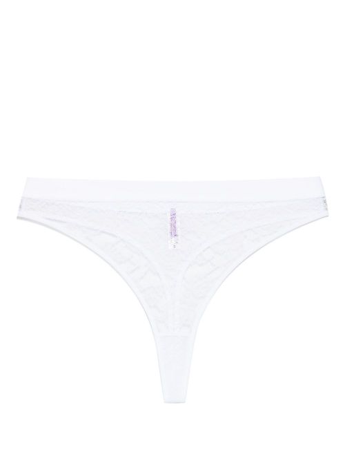 High-waisted thong - White