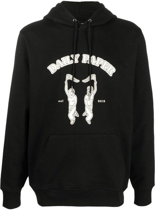 Noma graphic-print hoodie - Black