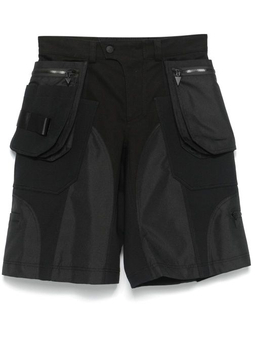Panelled-design cargo shorts - Black
