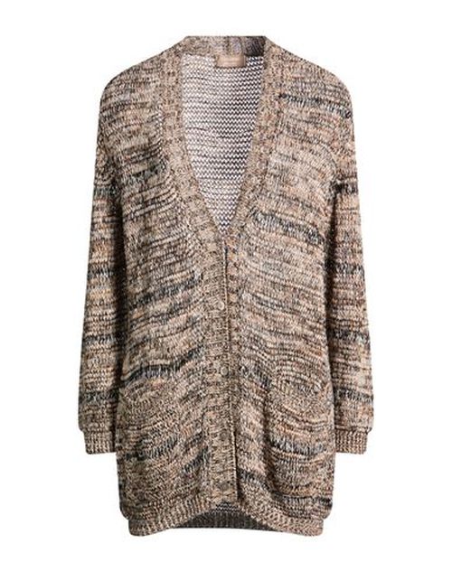 Woman Cardigan Camel Size 6 Cotton, Linen, Viscose, Metallic fiber, Polyamide