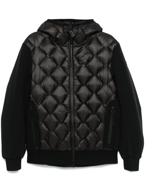 Padded-panel hooded jacket - Black