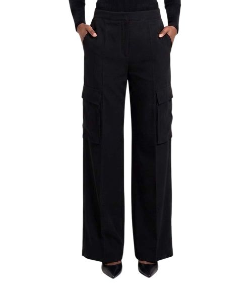 Black Straight Cargos Pants