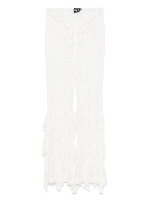 Ruffled trousers - White