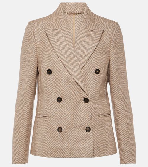 Chevron wool-blend blazer