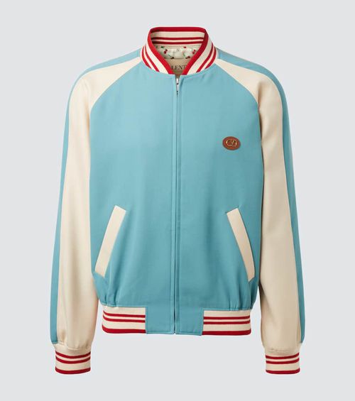 Logo virgin wool varsity jacket