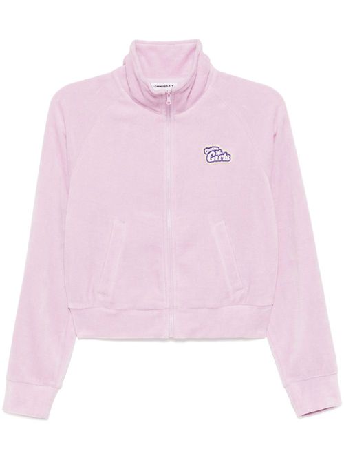 Logo-patch jacket - Pink