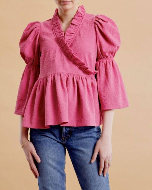 Women's Bubble Wrap Blouse In Pink