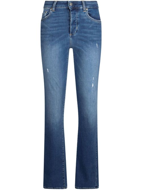High-rise straight-leg jeans - Blue