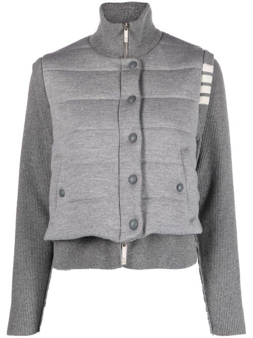 Reversible knit-sleeve padded jacket - Grey