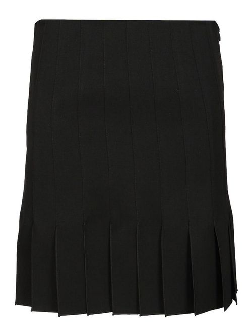 Pleated Wool Mini Skirt