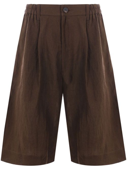 Layered Bermuda shorts - Brown