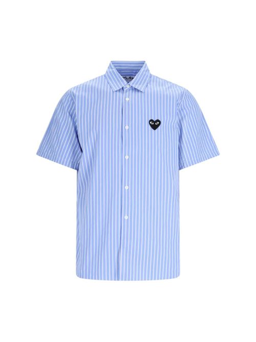 Comme Des Garçons Play Men's Stripe T-Shirt with Back Emblem