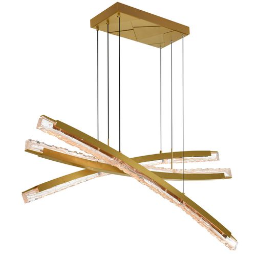 Brass LED Chandelier from the Saber Collection