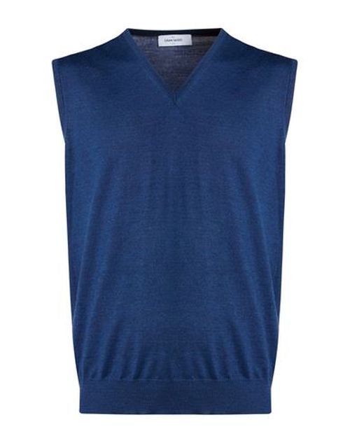Extrafine Merinos Man Sweater Blue Size 44 Virgin Wool