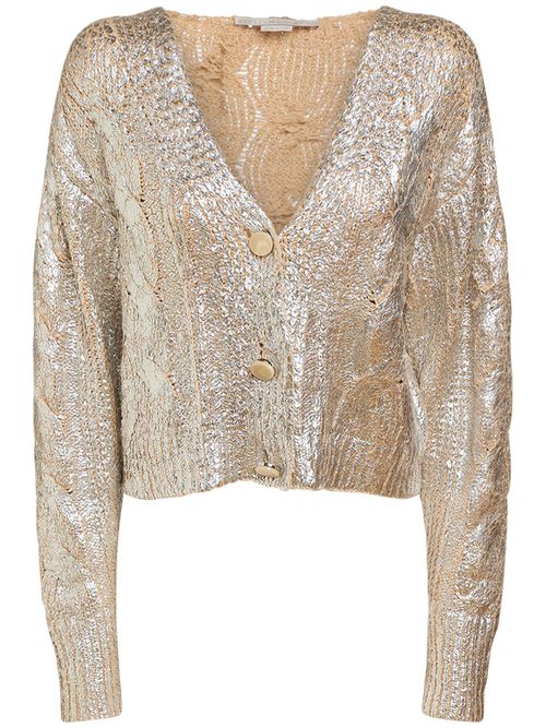 コットンブレンドクロップドカーディガン