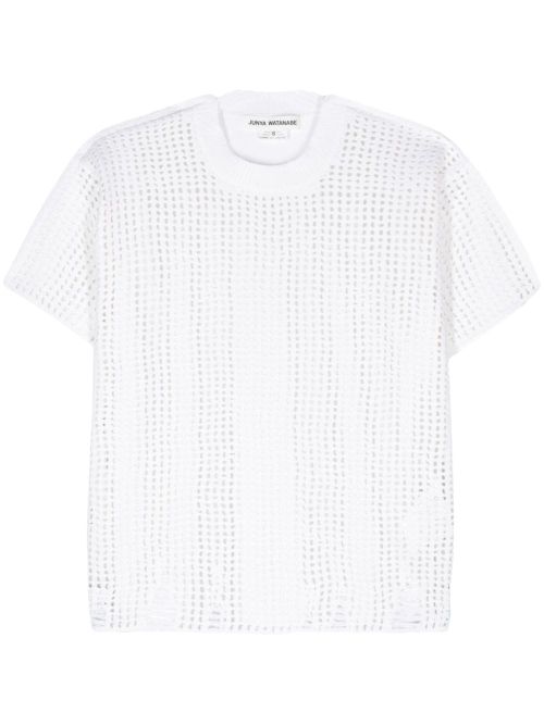 Opne-knit crewneck t-shirt