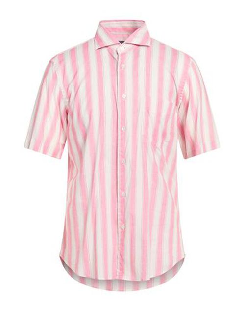 Man Shirt Pink Size 16 Cotton, Elastane
