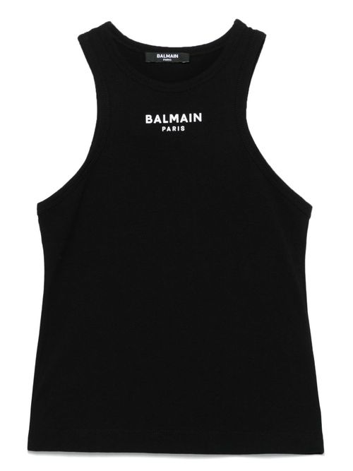 Rubberised-logo tank top - Black