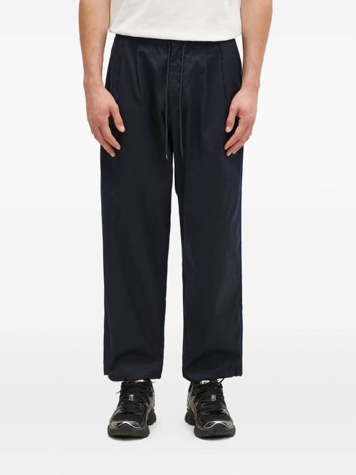 Pleated drawstring trousers - Blue