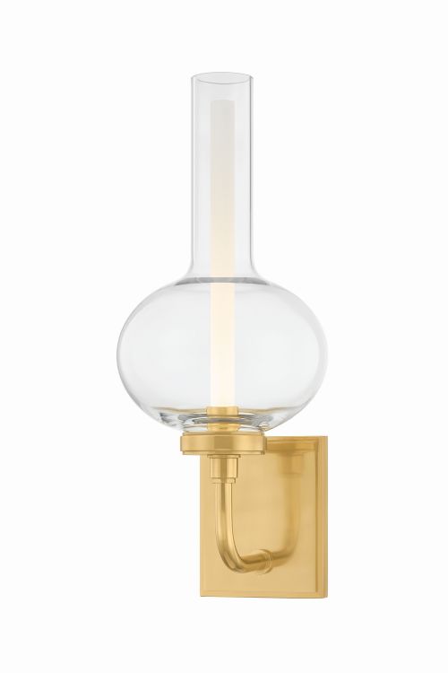 Aged Brass LEDall Sconce from the Rossman Collection