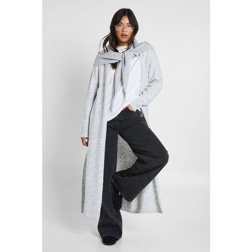 Boohoo Women's Super Soft Longline Knitted Maxi Cardigan in Grey | : Sma