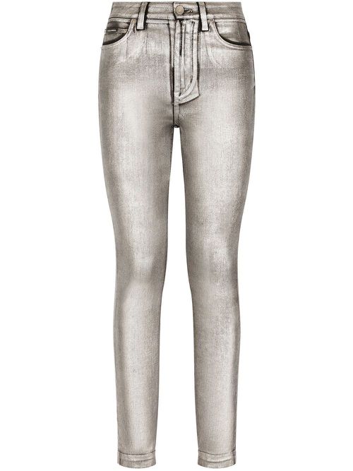 Audrey metallic-effect skinny jeans - Silver