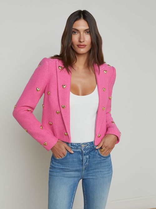 Jen Blazer In Pink/Gold