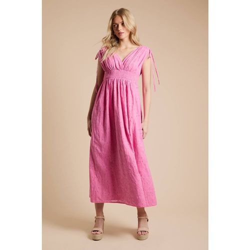 Dorothy Perkins Women's Drawstring Shirred Bodice Midi Dress in Pink