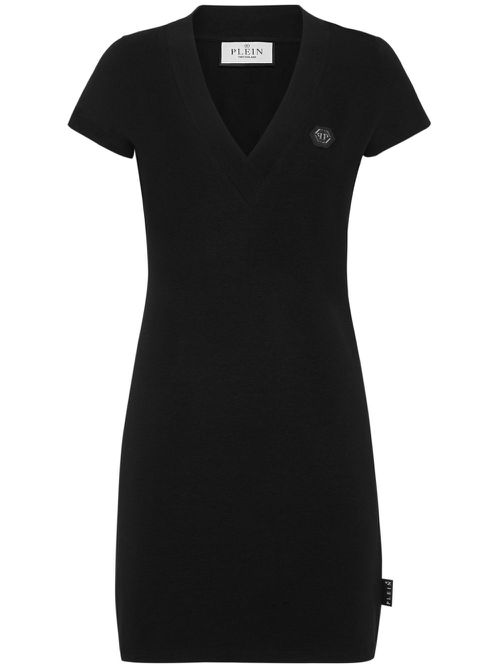 Rhinestone-embellished T-shirt dress - Black