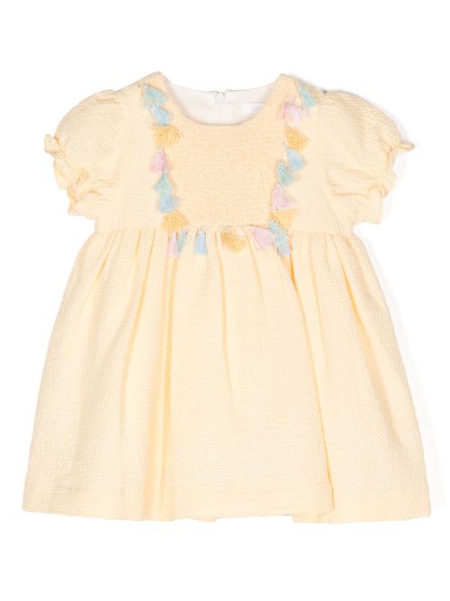 Seersucker cotton dress - Yellow