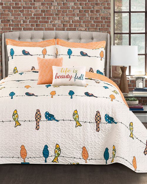 Lush Decor Rowley Birds Quilt Set