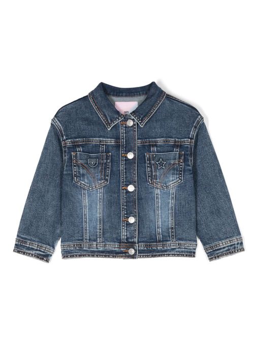 Logo-patch dennim jacket - Blue