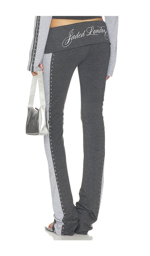 Jaded London Foldover Studded Trouser in Grey. XS also in S