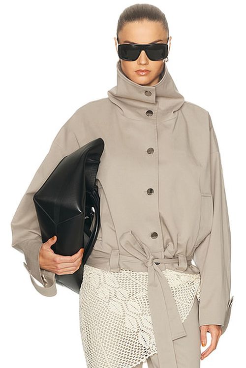 Karen Arcanjo Cala Jacket in Taupe - Taupe. 36 also