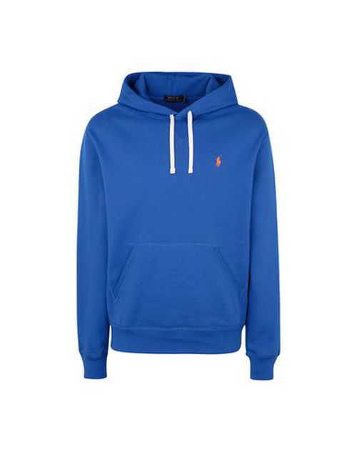 Cotton Blend Fleece Athleltic Hoodie Man Sweatshirt Bright blue Size XXL Cotton, Polyester