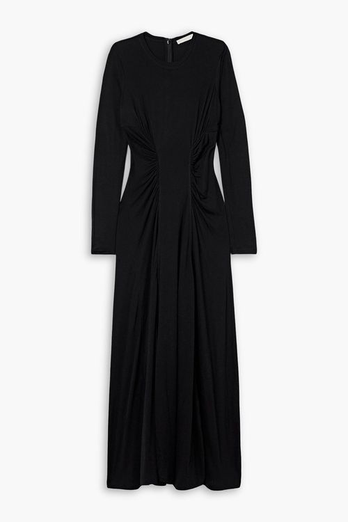 Ceryse ruched Lyocell-jersey maxi dress - Black - XS
