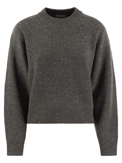 Dazzling Ribbed Sweater In Cashmere And Wool