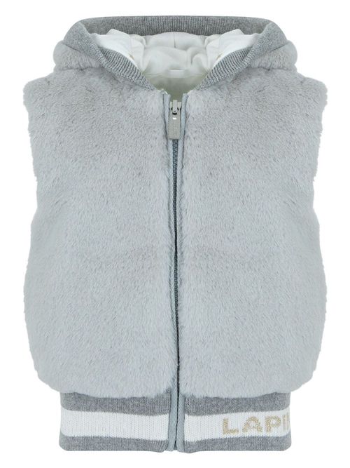 Teddy bear ears hooded gilet - Grey