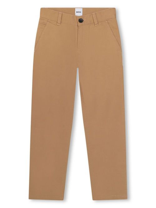Straight-leg twill chino trousers - Brown