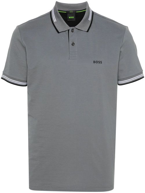 Logo-raised polo shirt - Grey