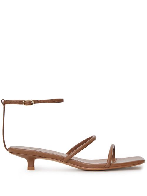 Double-strap 30mm leather sandals - Brown