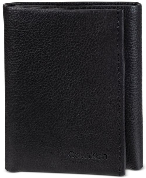 Men's Soft Milled Trifold Wallet - Black