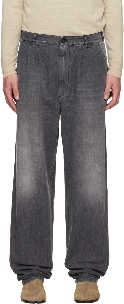 Gray Straight-Leg Jeans