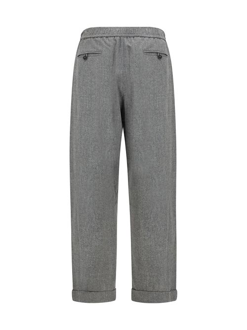 Oversized Fleece Wool Trousers — Gray