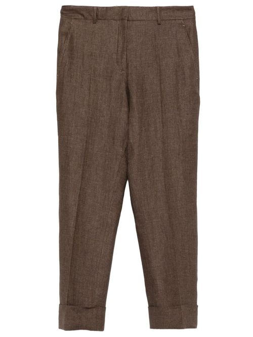 Brown Regular Tapered Pant