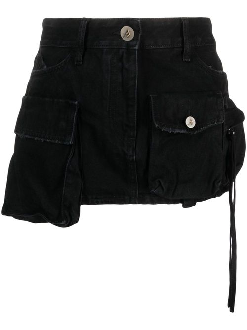 Fay cargo denim miniskirt - Black