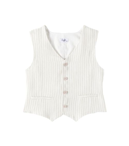 Striped linen vest