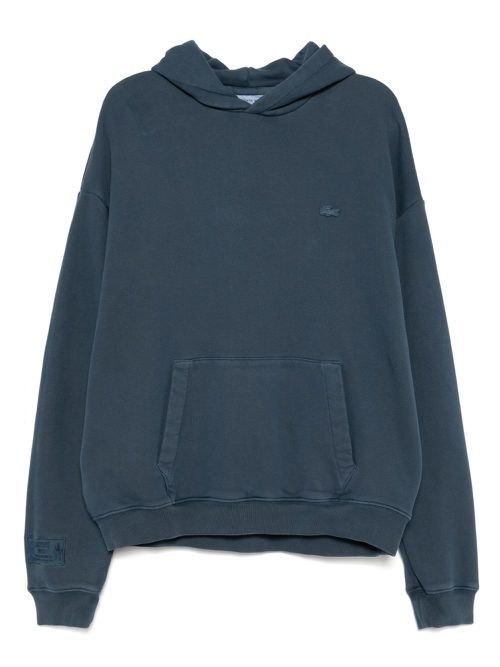 Lacoste logo-patch hoodie - Blue