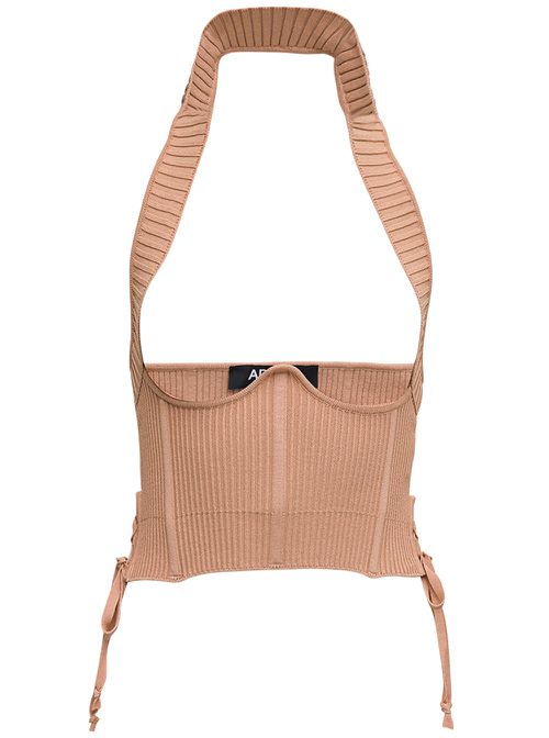 Criss Cross Bustier Top In Viscose Blend